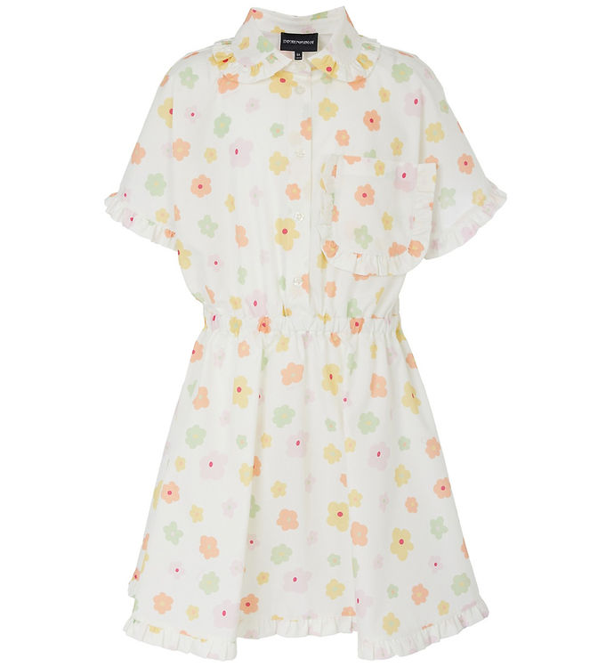 Emporio Armani Kjole - Hvid m. Blomster