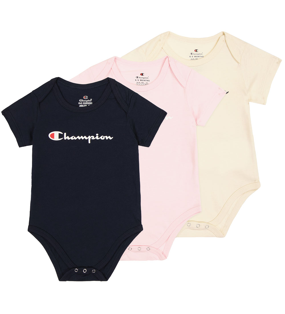Champion Body k/ä - 3er-Pack - Pink/Navy/Beige - Champion - 56/62 - Body K/Ä