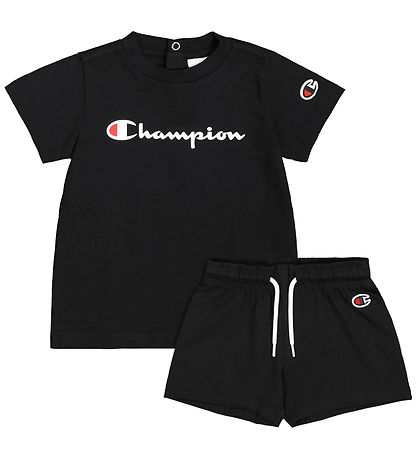 Champion Sæt - T-shirt/Shorts - Sort