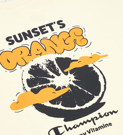 Champion T-shirt - Off White/Orange Champion T-shirt - Off White/Orange