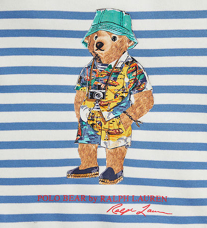 Polo Ralph Lauren Sweatshirt - Blå/Hvid Stribet m. Bamse Polo Ralph Lauren Sweatshirt - Blå/Hvid Stribet m. Bamse