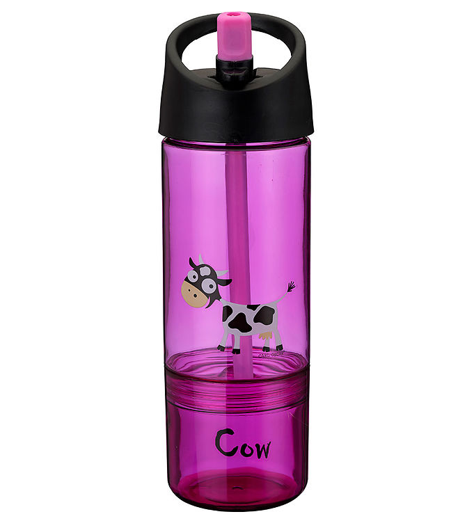 Carl Oscar Drikkedunk m. Sugerør - 2-i-1 - Lilla m. Ko