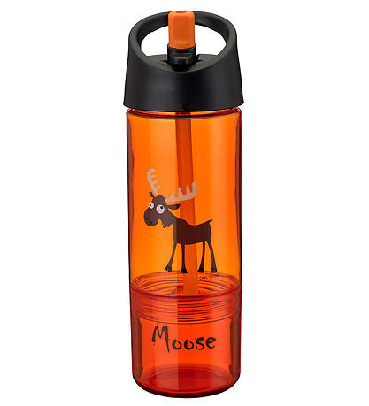 Carl Oscar Drikkedunk m. Sugerør - 2-i-1 - Orange m. Elg Carl Oscar Drikkedunk m. Sugerør - 2-i-1 - Orange m. Elg