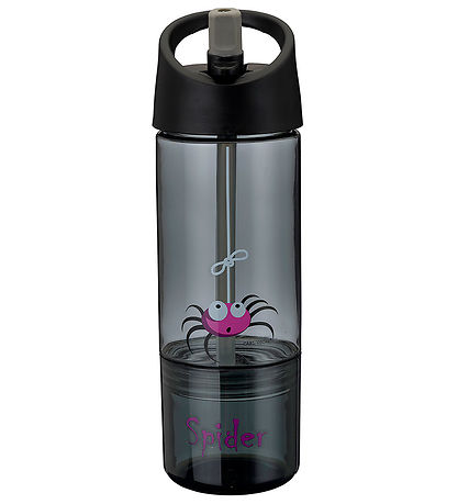 Carl Oscar Drikkedunk m. Sugerør - 2-i-1 - Grå m. Edderkop