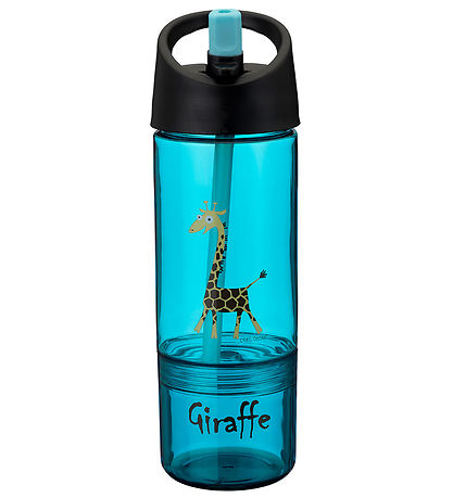 Carl Oscar Drikkedunk m. Sugerør - 2-i-1 - Turkis m. Giraf