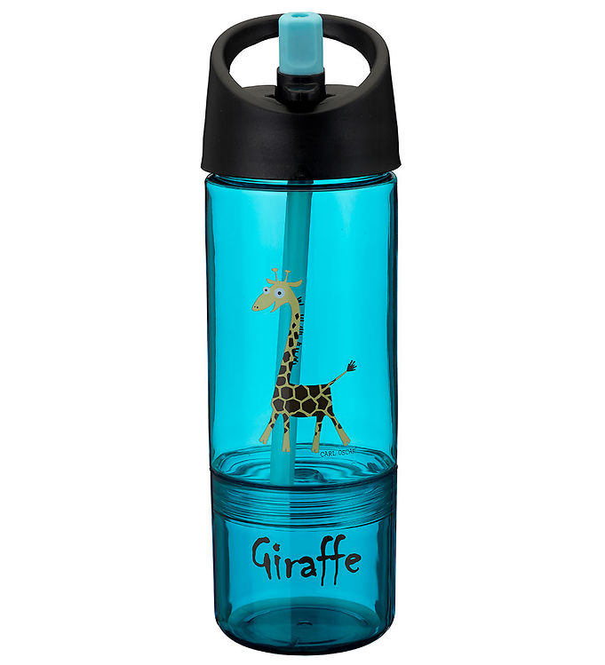 Carl Oscar Drikkedunk m. Sugerør - 2-i-1 - Turkis m. Giraf