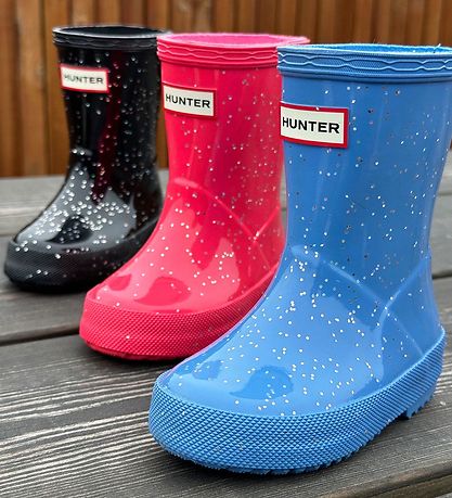 Hunter Gummistøvler - Kids First Giant Glitter - Azur Blue