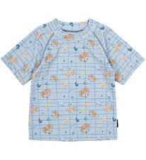 Mikk-Line Badebluse - UV50+ - Faded Denim m. Tern/Print Mikk-Line Badebluse - UV50+ - Faded Denim m. Tern/Print