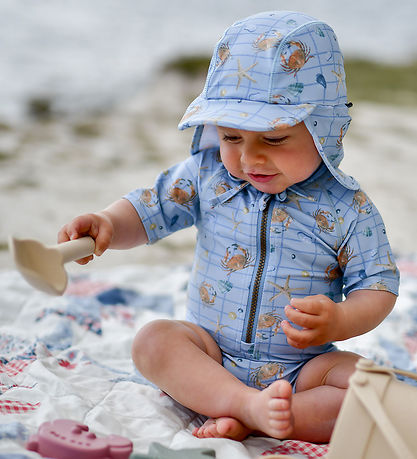 Mikk-Line Badeheldragt - UV50+ - Faded Denim m. Tern/Print Mikk-Line Badeheldragt - UV50+ - Faded Denim m. Tern/Print