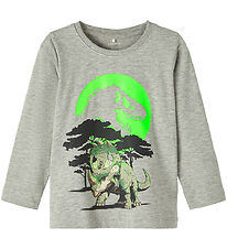 Name It Bluse - NmmPjank Jurassic - Grå Meleret Name It Bluse - NmmPjank Jurassic - Grå Meleret