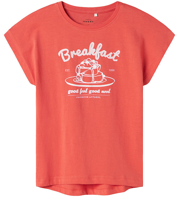 Name It T-shirt - NkfViolet - Spiced Coral/Breakfast