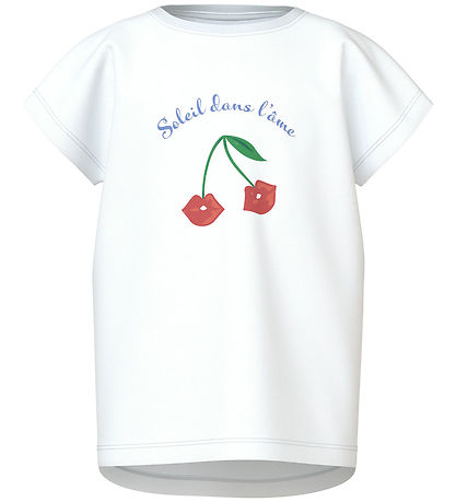 Name It T-shirt - NkfViolet - Bright White/Soleil Cherry