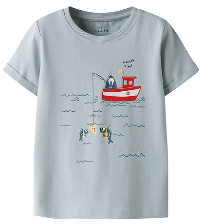 Name It T-shirt - NmmVux - Pearl Blue/Lunch time