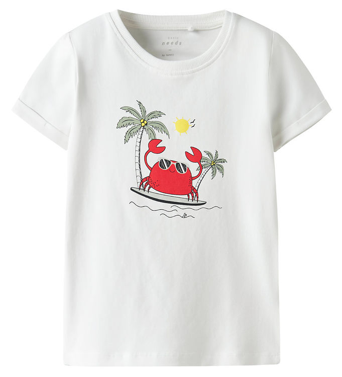 Name It T-shirt - NmmVux - Bright White/Crab surf