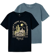 Name It T-shirt - NkmHansi - 2-pak - Navy Blazer/Blue Mirage Name It T-shirt - NkmHansi - 2-pak - Navy Blazer/Blue Mirage