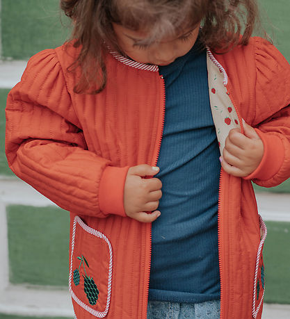 Fliink Jakke - Vendbar - Kota Berry - Pompeian Red AOP