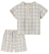 Fliink Shortssæt - Cha Cha - Sandshell Check Fliink Shortssæt - Cha Cha - Sandshell Check