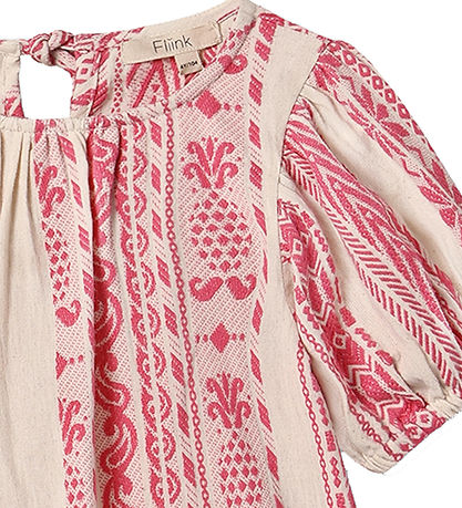 Fliink Bluse - Addie - Cloud Dancer Pink Stripe