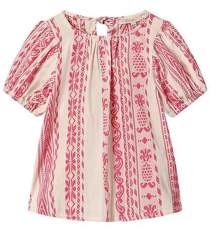 Fliink Bluse - Addie - Cloud Dancer Pink Stripe