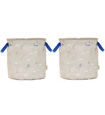 OYOY Opbevaringskurve - 2-pak - Foxy - Medium - Beige/Blue OYOY Opbevaringskurve - 2-pak - Foxy - Medium - Beige/Blue