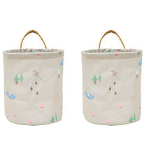 OYOY Opbevaringskurve - 2-pak - Deer & Duck - Small - Beige OYOY Opbevaringskurve - 2-pak - Deer & Duck - Small - Beige