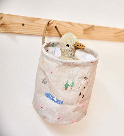 OYOY Opbevaringskurve - 2-pak - Deer & Duck - Small - Beige OYOY Opbevaringskurve - 2-pak - Deer & Duck - Small - Beige