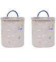 OYOY Opbevaringskurve - 2-pak - Foxy - Small - Beige/Blue OYOY Opbevaringskurve - 2-pak - Foxy - Small - Beige/Blue