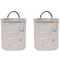 OYOY Opbevaringskurve - 2-pak - Foxy - Small - Beige/Blue OYOY Opbevaringskurve - 2-pak - Foxy - Small - Beige/Blue