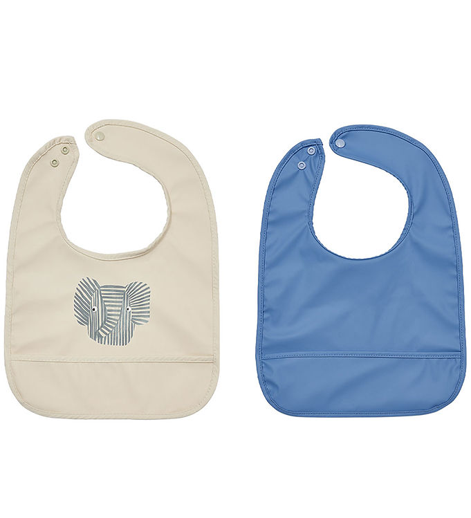 OYOY Hagesmække - 2-pak - Erik Elephant - Beige/Blue