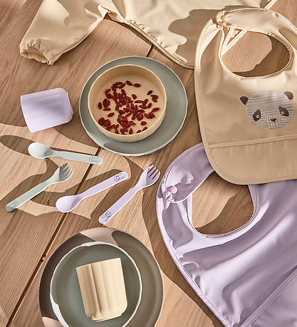 OYOY Bibs - 2-Pack - Lun Lun Panda - Vanilla/Lavender
