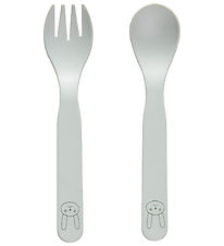 OYOY Børnebestik - Bioplast - 2 Dele - Pullo - Pale Mint OYOY Børnebestik - Bioplast - 2 Dele - Pullo - Pale Mint