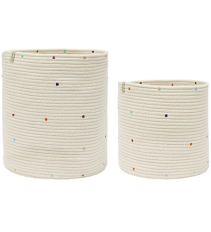 OYOY Opbevaringskurve - 2-pak - Cotton Rope - Konfetti - Mellow