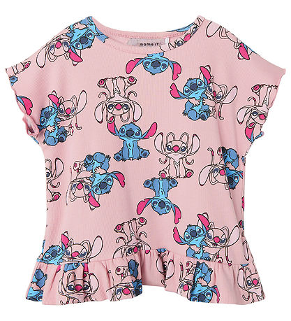 Name It T-shirt - NmfAsbina - Stitch - Cameo Pink Name It T-shirt - NmfAsbina - Stitch - Cameo Pink