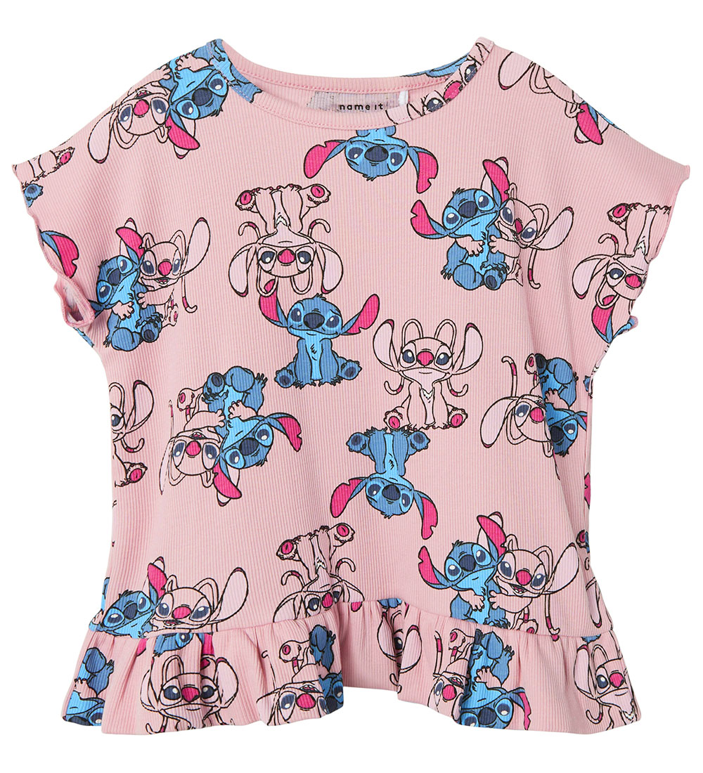 Name It T-Shirt - NmfAsbina - Stitch - Cameo Pink - Name It - 3 Jahre (98) - T-Shirts