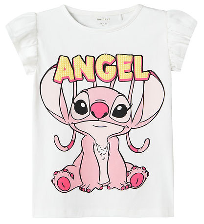 Name It T-shirt - NmfAsbiri - Stitch - Bright White