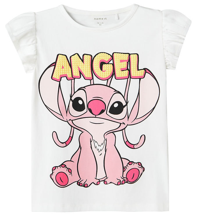 Name It T-shirt - NmfAsbiri - Stitch - Bright White