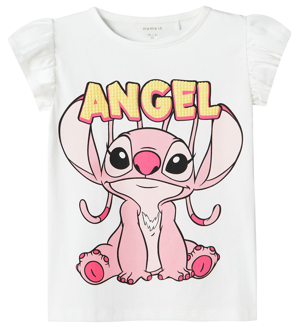 Name It T-Shirt - NmfAsbiri - Stitch - Bright White - Name It - 3 Jahre (98) - T-Shirts