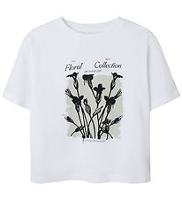 Name It T-shirt - NkfDagmar - Bright White/Floral Col Name It T-shirt - NkfDagmar - Bright White/Floral Col