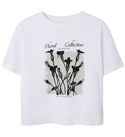 Name It T-shirt - NkfDagmar - Bright White/Floral Col