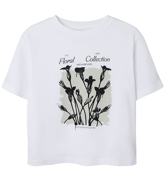 Name It T-shirt - NkfDagmar - Bright White/Floral Col