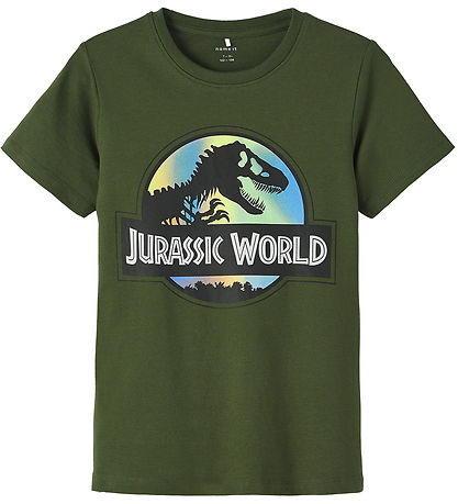 Name It T-shirt - NkmPjens Jurassic - Rifle Green