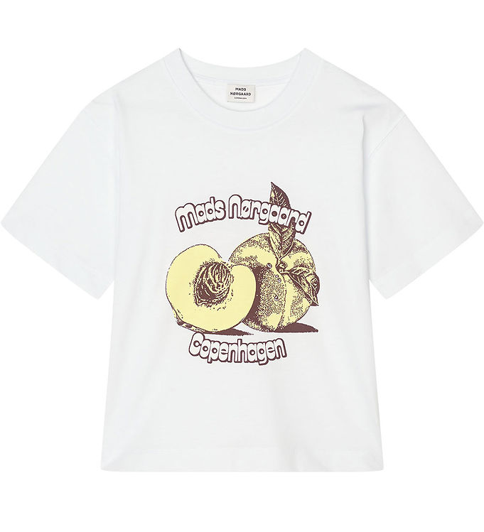 Mads Nørgaard T-shirt - Dry Single Tristi - Snow White m. Print