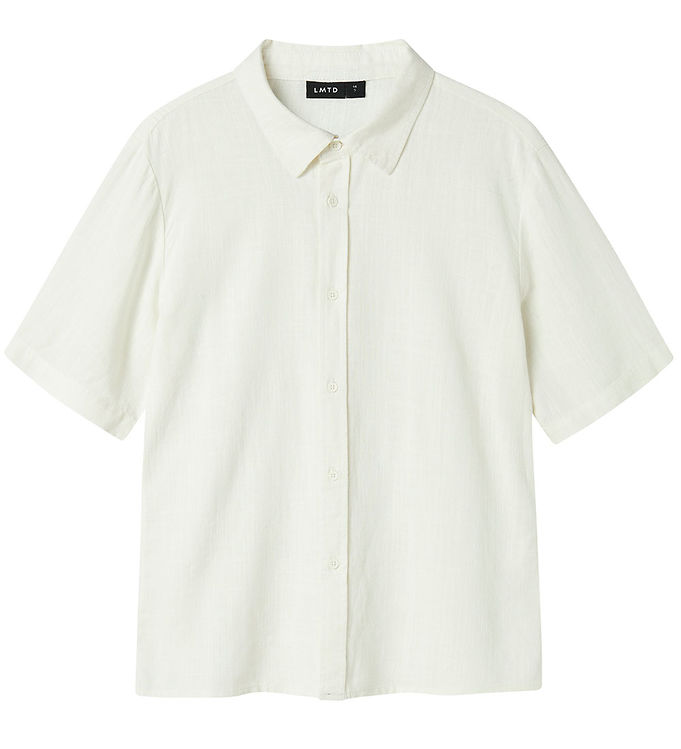 LMTD Skjorte - NlnFinen - Viskose/Hør - White Alssum