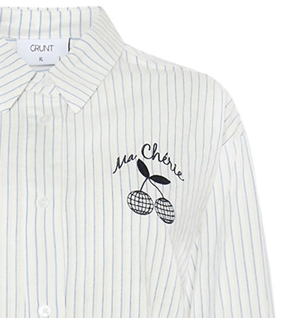 Grunt Skjorte - GrLiva - Hvid/Blå