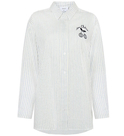 Grunt Skjorte - GrLiva - Hvid/Blå Grunt Skjorte - GrLiva - Hvid/Blå