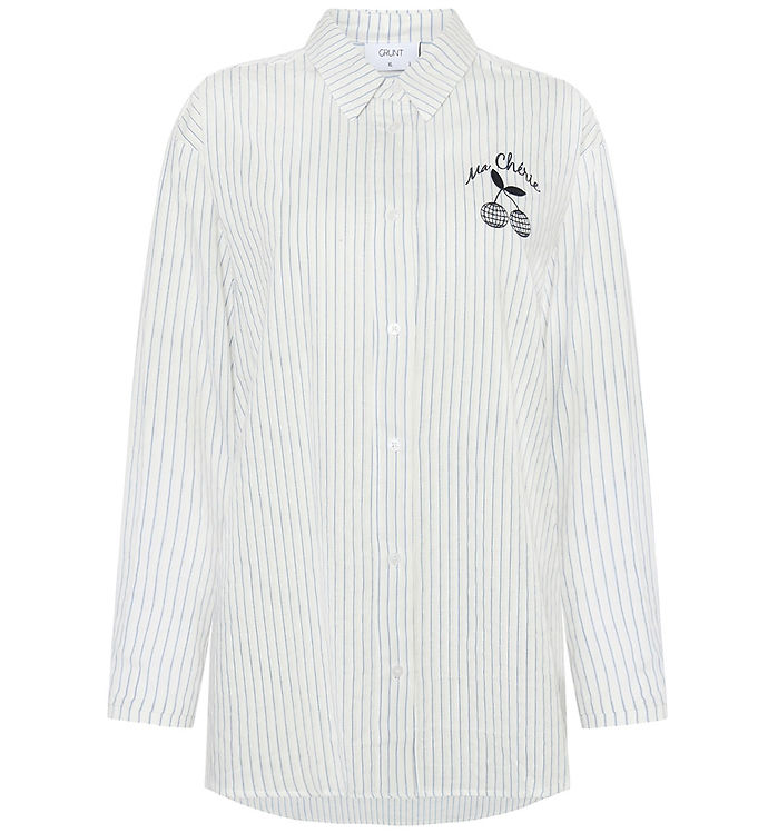 Grunt Skjorte - GrLiva - Hvid/Blå