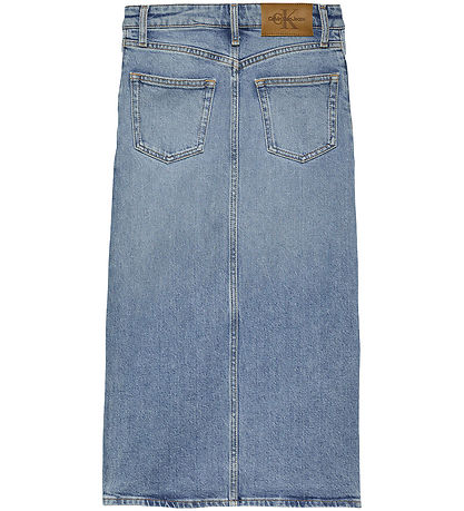 Calvin Klein Nederdel - Denim - Mid Rise Long - Cloudy Blue Calvin Klein Nederdel - Denim - Mid Rise Long - Cloudy Blue
