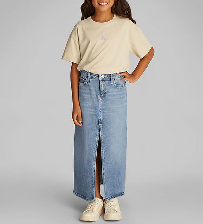 Calvin Klein Nederdel - Denim - Mid Rise Long - Cloudy Blue Calvin Klein Nederdel - Denim - Mid Rise Long - Cloudy Blue