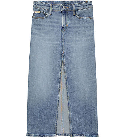 Calvin Klein Nederdel - Denim - Mid Rise Long - Cloudy Blue Calvin Klein Nederdel - Denim - Mid Rise Long - Cloudy Blue