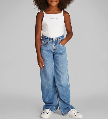 Calvin Klein Jeans - Högt stigande brett ben - Soft Blue